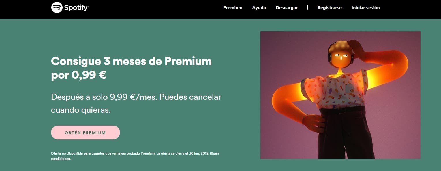 Spotify Premium por menos de 1 euro al mes