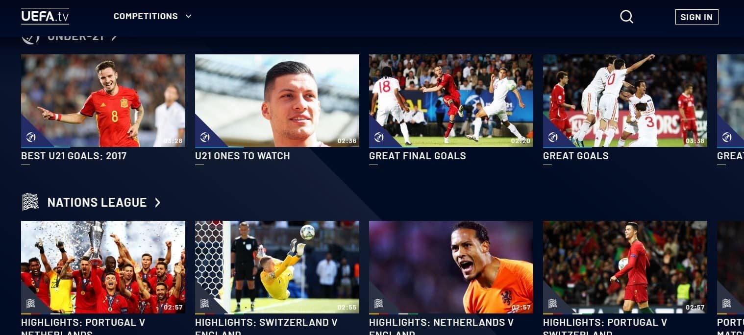 Interfaz de UEFA