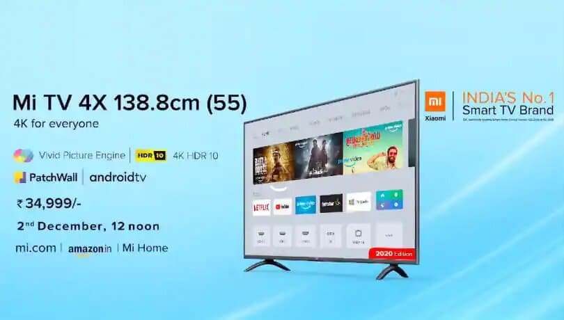 Smart TV Xiaomi Mi TV 4X de 2020: diseño, características