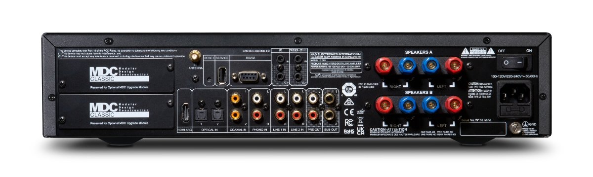 amplificador integrado NAD C 389 conectividad