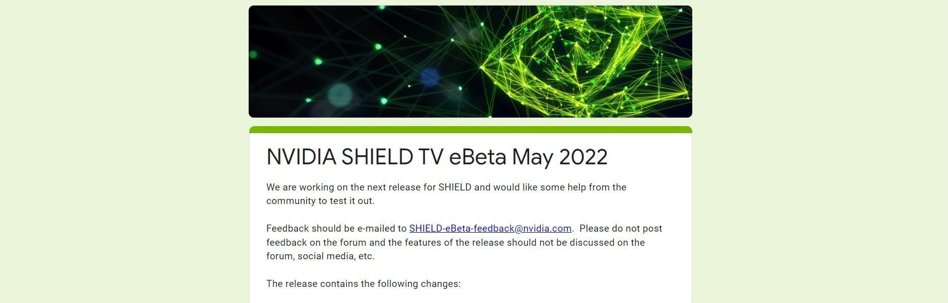 Programa ebeta NVIDA Shield Experience 10