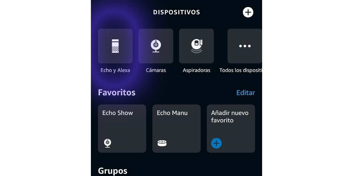 Elegir Amazon Echo en aplicación Alexa