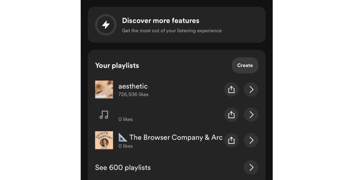 Nueva interfaz de tarjetas en Spotify
