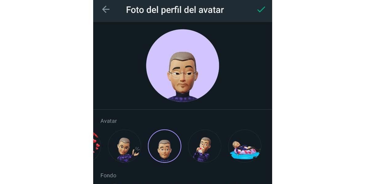 Foto de perfil en WhatsApp creada con un avatar