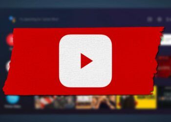 Logo de YouTube con una Smart TV con Android TV