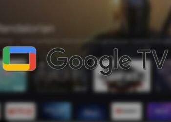 Logo de Google TV con fondo