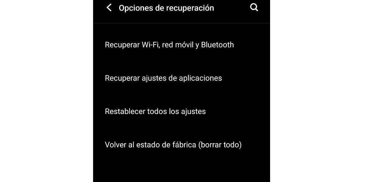 Restaurar redes en Android