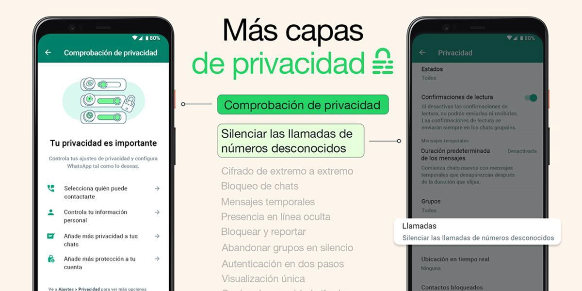 Nuevas lopciones de privacidad en WhatsApp