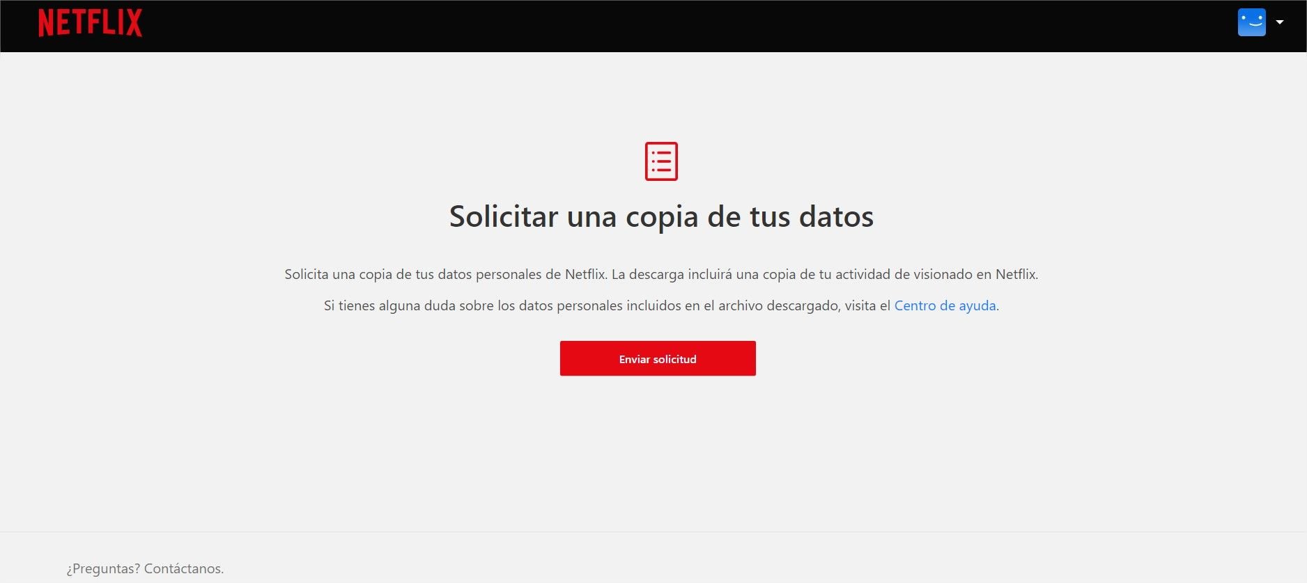 Cómo pedir a Netflix una copia de seguridad de tus datos