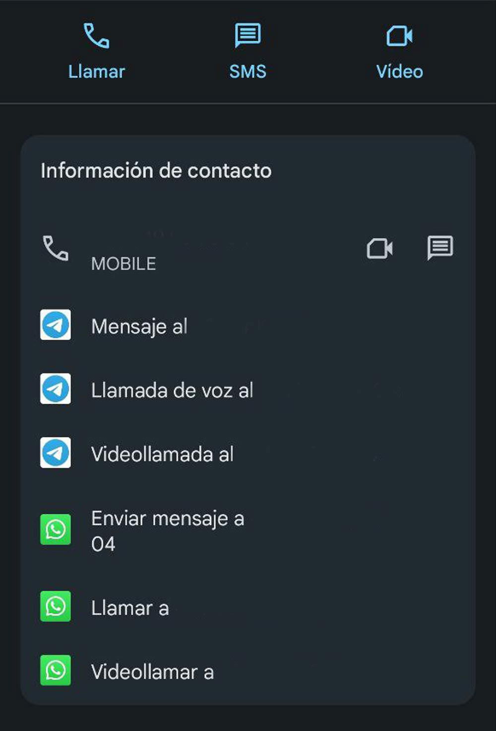 Contacto con WhatsApp