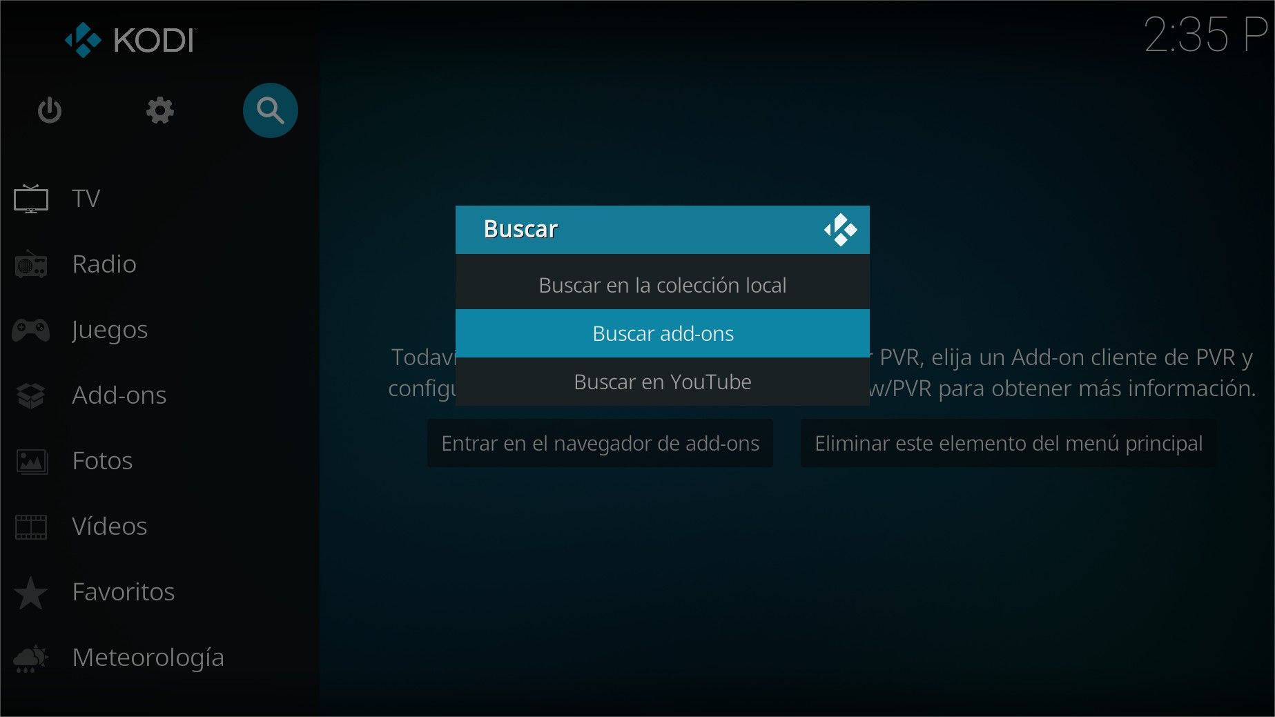 Cómo instalar ProjecM en Kodi