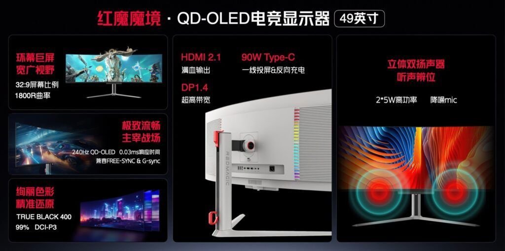 Nubia anuncia su nueva línea Red Magic de monitores gaming QD-OLED para 2023