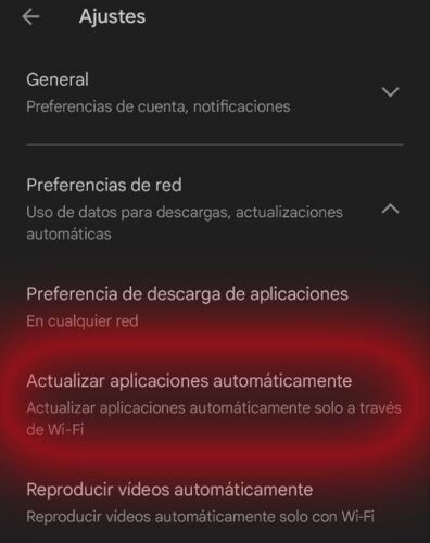 Actualizaciones automáticas apps Android