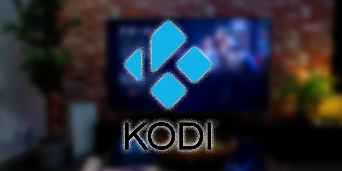 Logo de Kodi con fondo de una tele