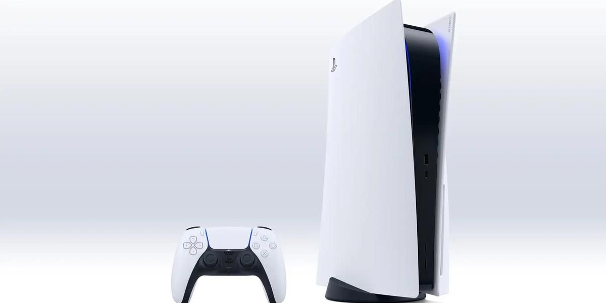 Consola PS5 con fondo blanco