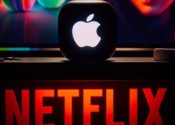 Logo Apple TV y Netflix con fondo