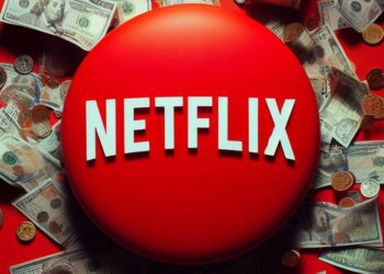 Logotipo de Netflix rodeado de dinero