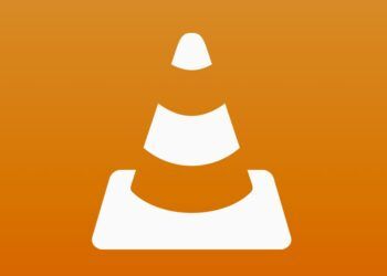 Logo de VLC con fondo naranja