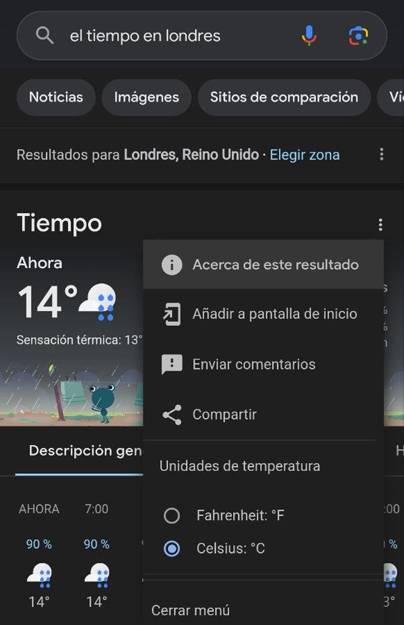 Añadir icono app tiempo de Google