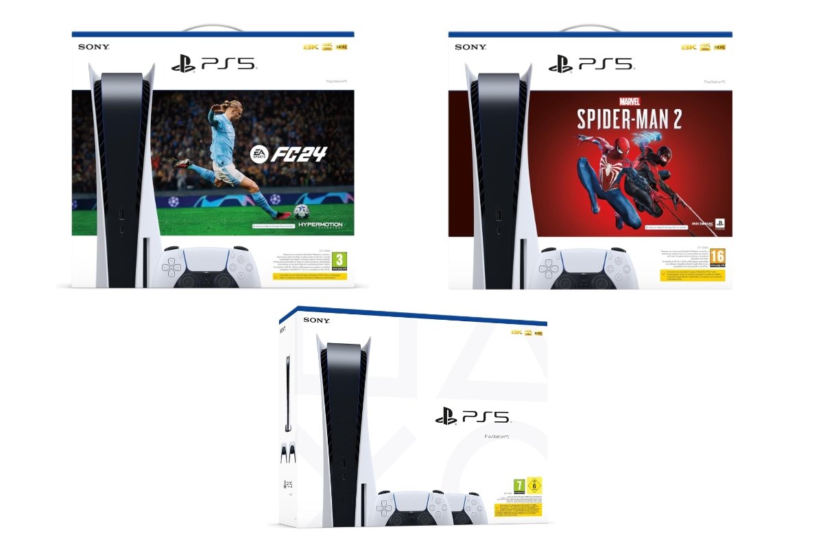 oferta PlayStation 5 en pack con el FC 24 o el Spider-Man 2 en Amazon