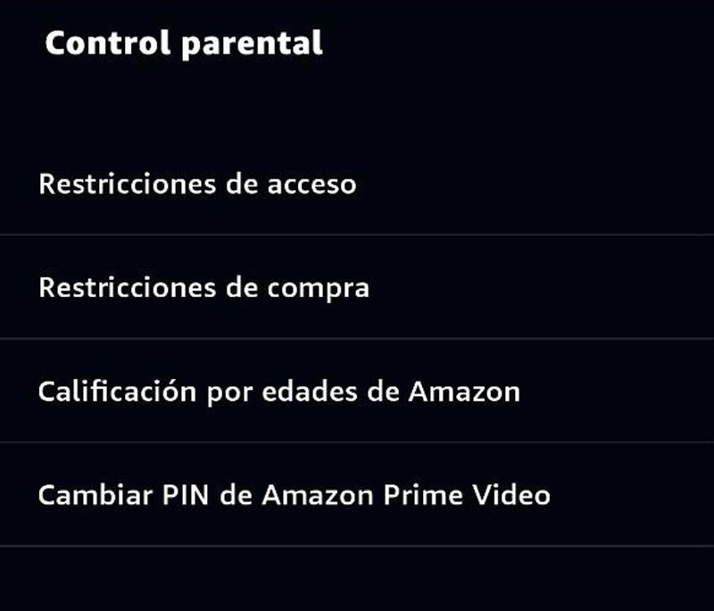 Control parental aplicación Prime Video