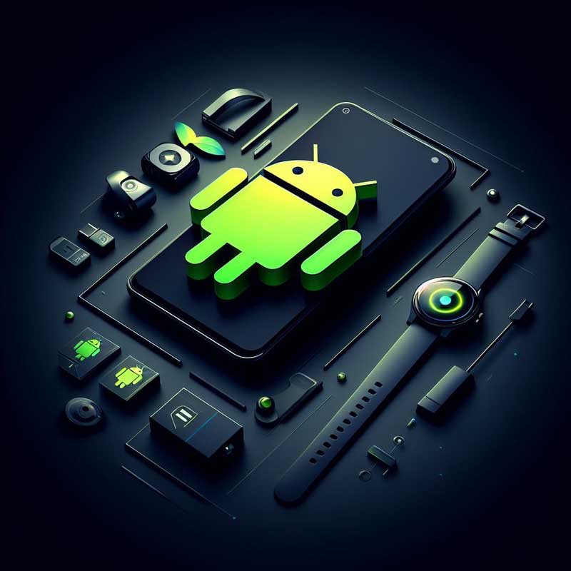 Logo Android en un teléfono