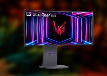 Monitor LG 34GS95QE con fondo