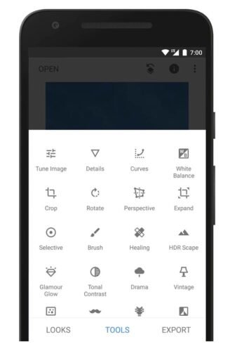 Aplicación Snapseed para Android
