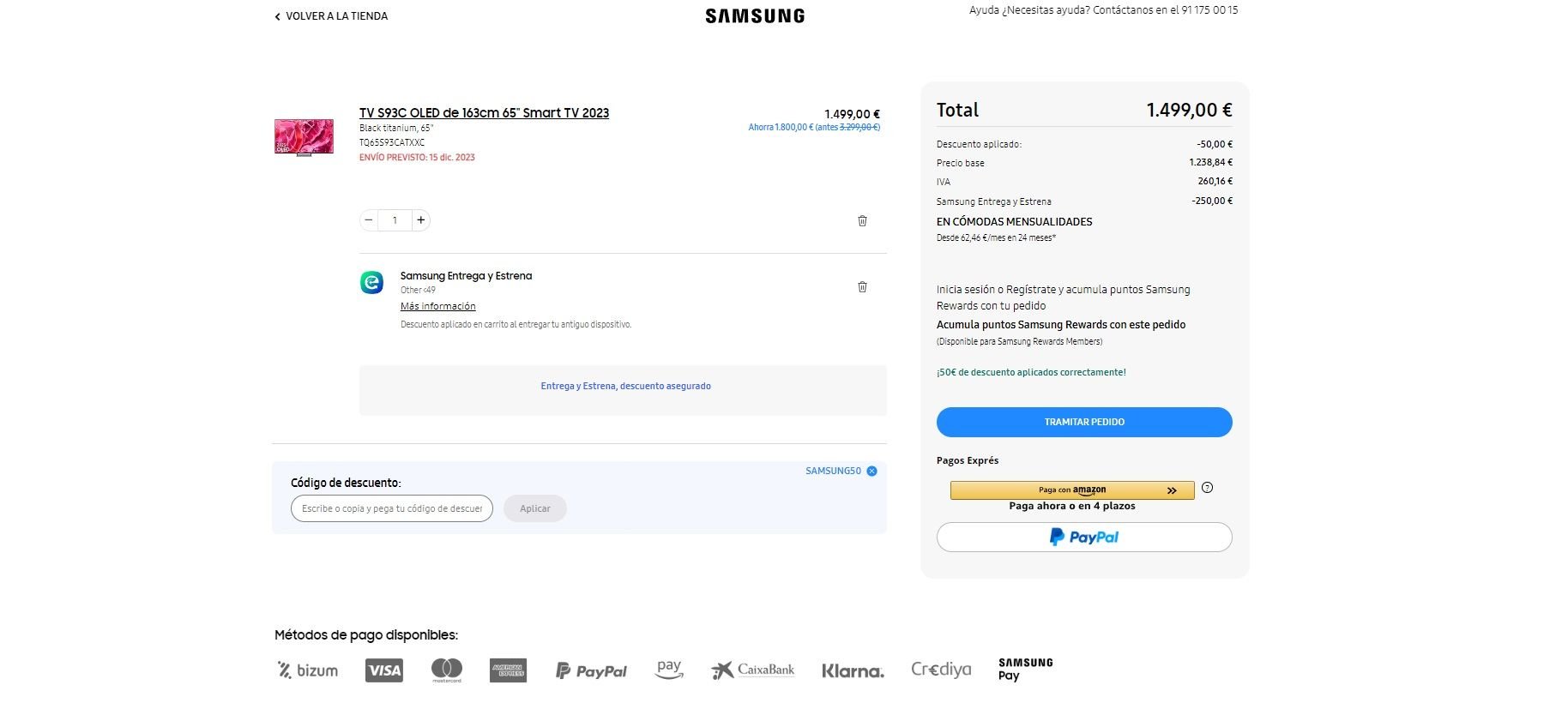 Samsung S93C QD-OLED de 55 pulgadas por poco más de 880 euros