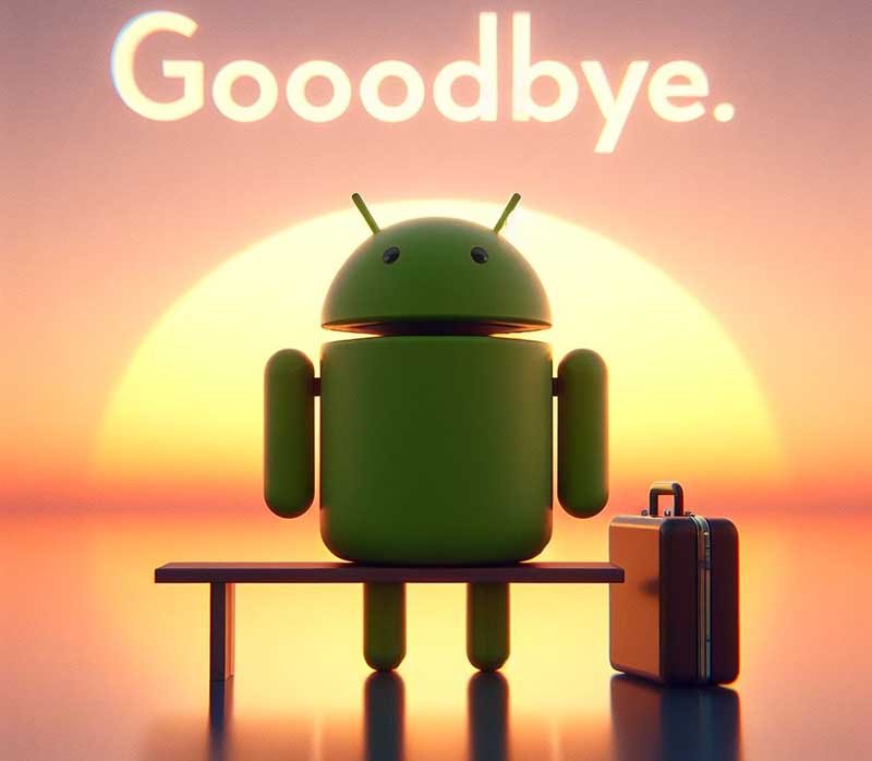 Despedida de logo Android