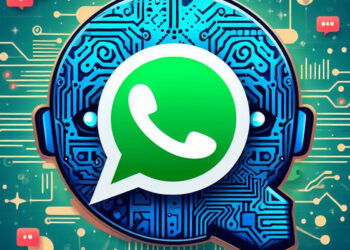 Logo de WhatsApp con fondo IA