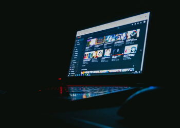 YouTube en un portátil