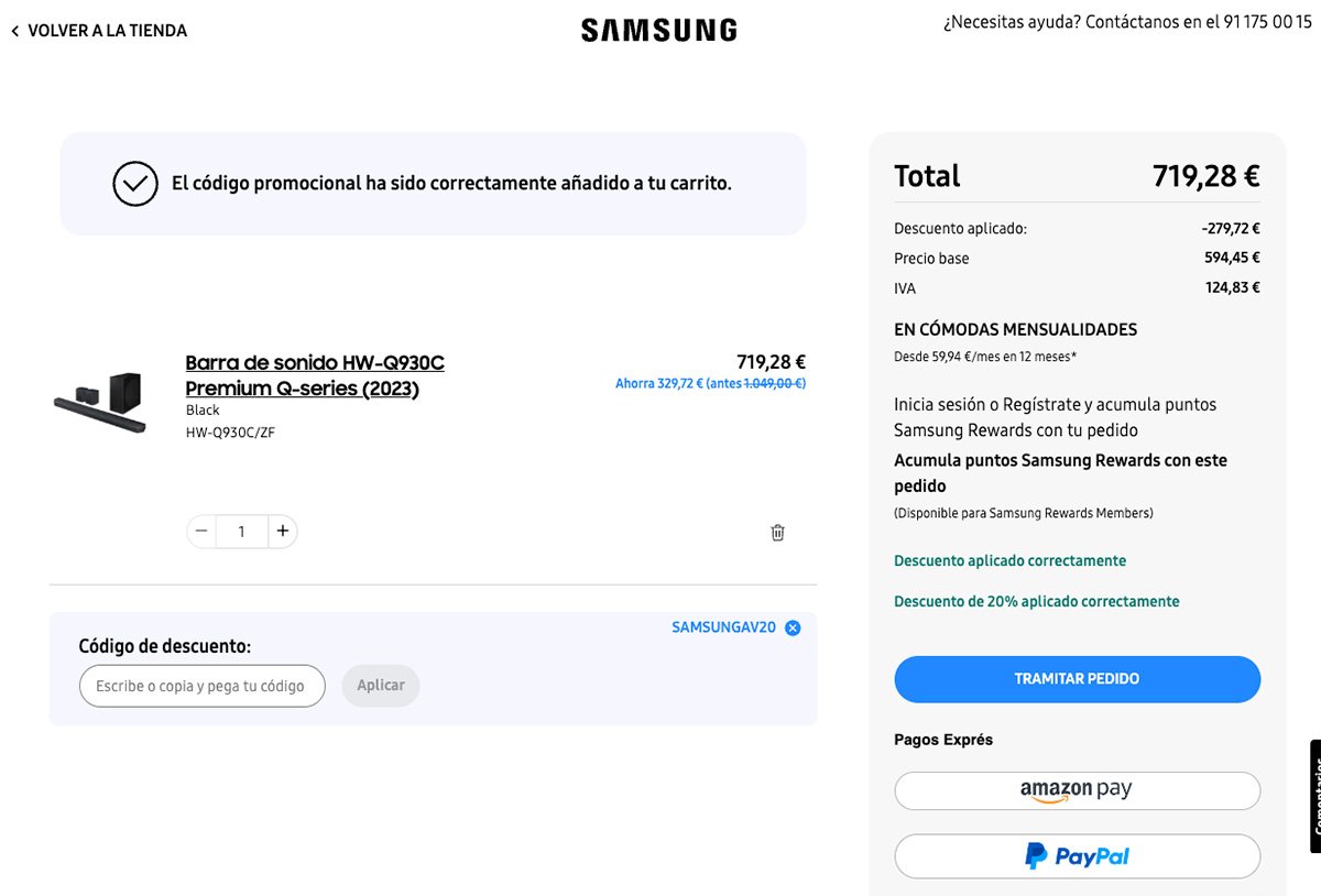 oferta Samsung HW-Q930C menos de 570 euros prueba precio