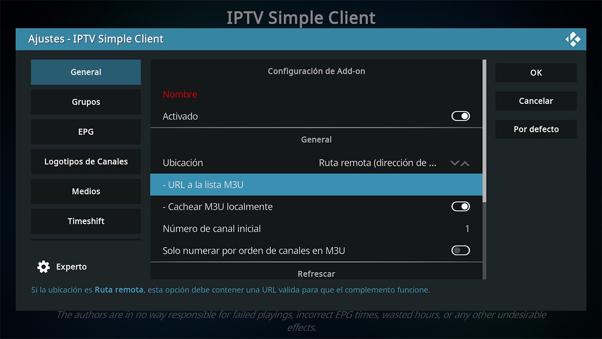 cómo instalar una lista IPTV en Kodi para evitar el apagón de la TDT SD configurar add-on