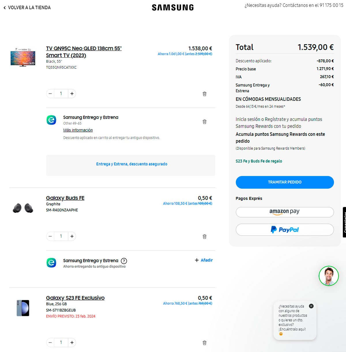 promoción Samsung regala Galaxy S23 FE con compra de televisor