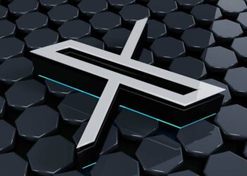 Logo de X con fondo gris