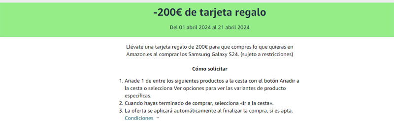 Cupçon oferta Samsung Galaxy S24