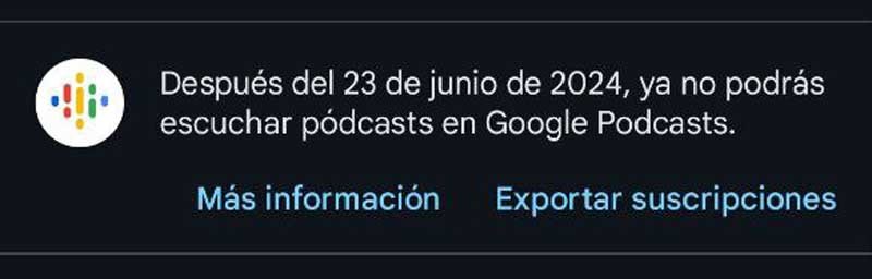 Exportar Google Podcast