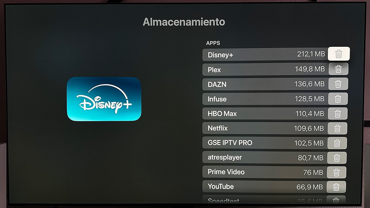cómo borrar aplicaciones en el Apple TV desde Ajustes