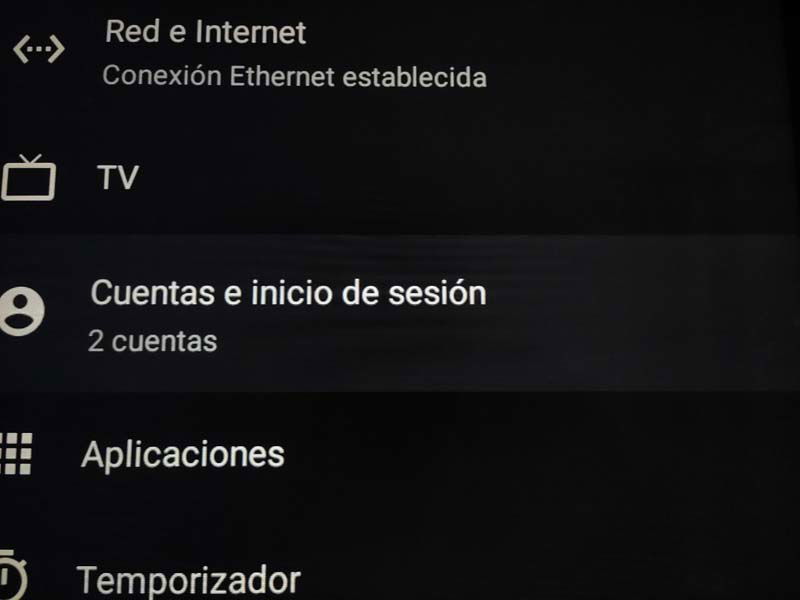 Cuentas en Android TV