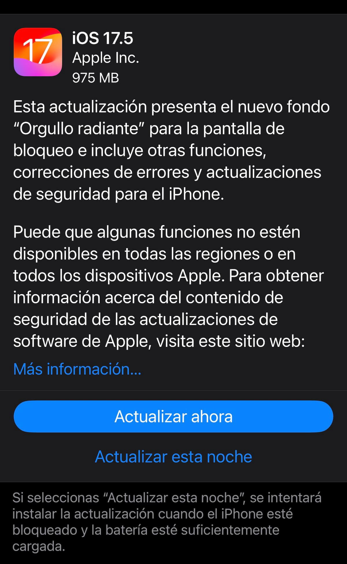 Como actualizar a iOS 17.5