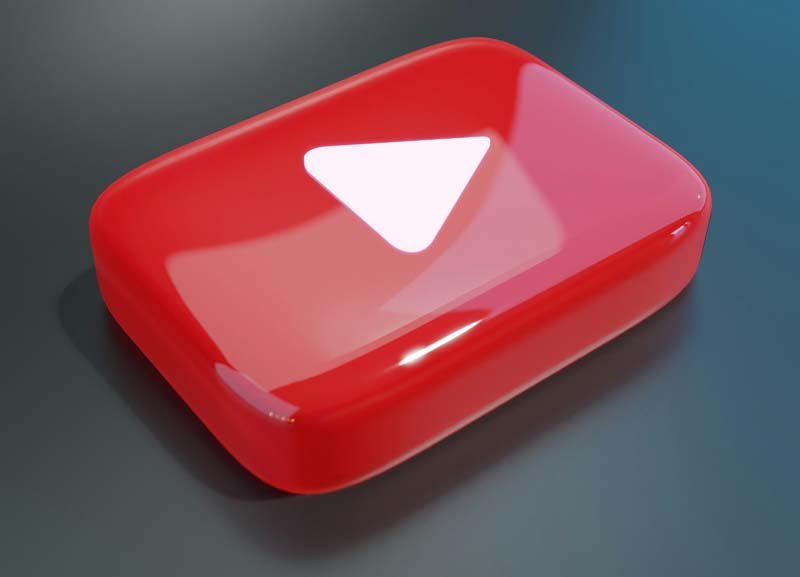 Logotipo de YouTube en 3D