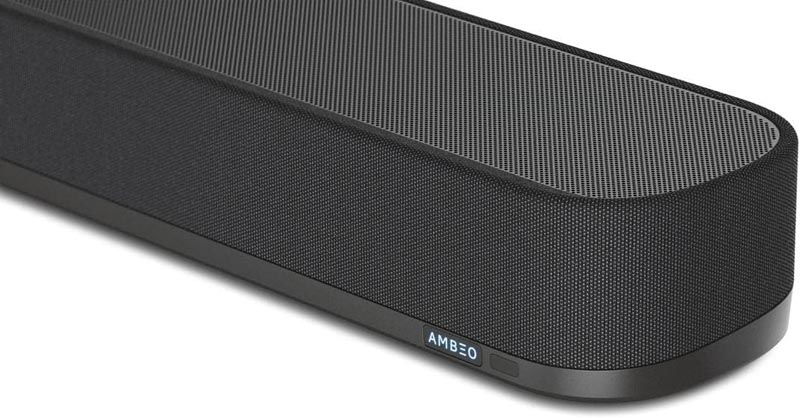 Detalle de la barra de sonido Sennheiser AMBEO Soundbar Plus