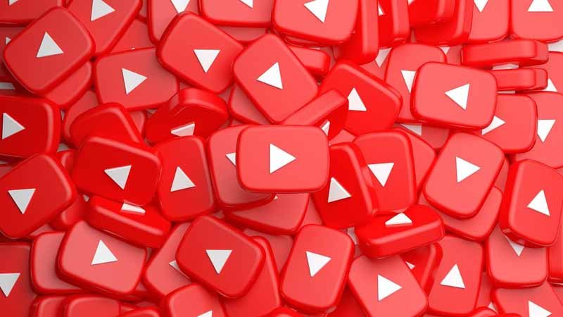 Varios iconos de YouTube de color rojo