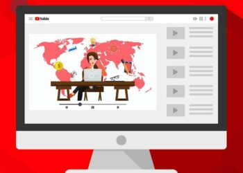 Dibujo de un ordenador con YouTube