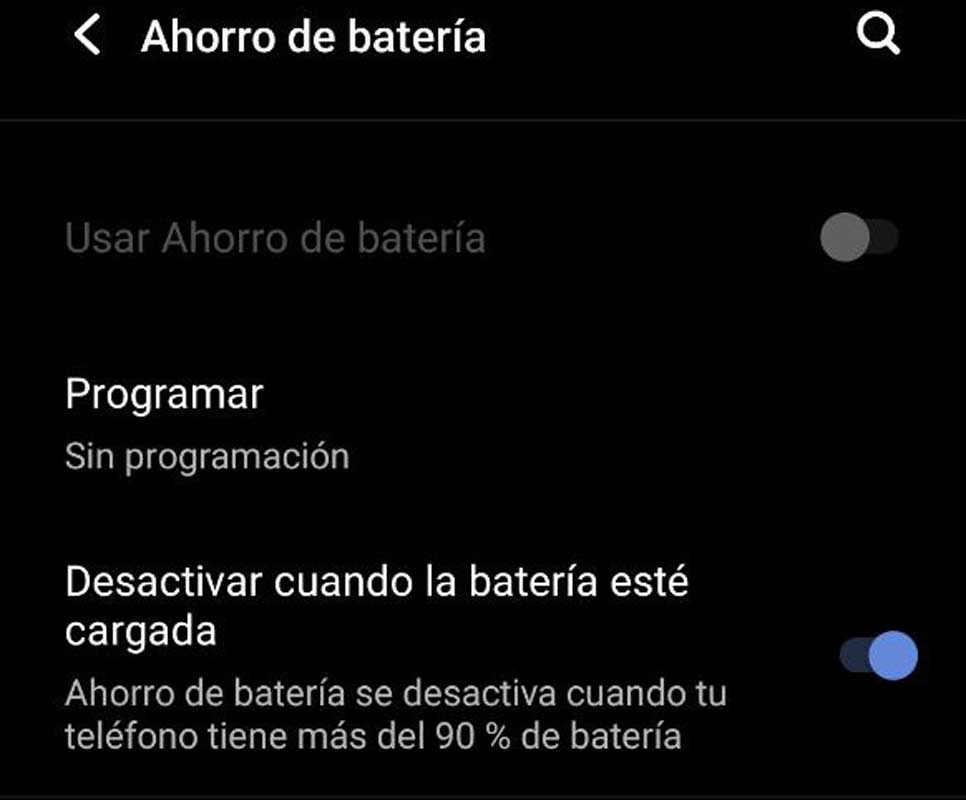 Ahorro de batería en Android