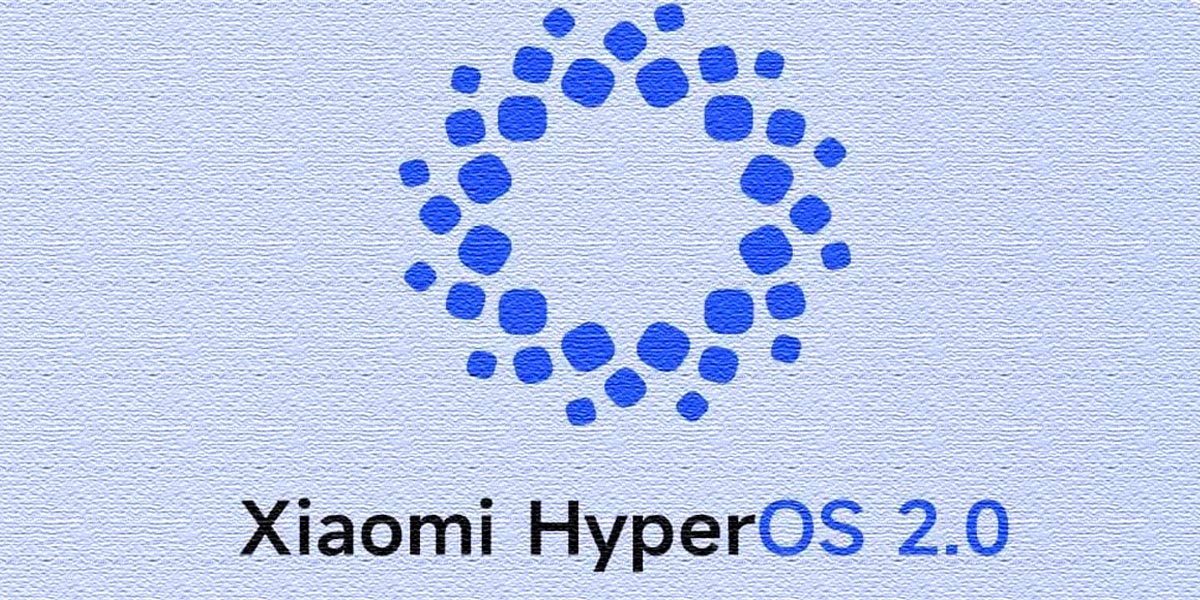 Logo de HyperOS 2.0 de Xiaomi con fondo azul