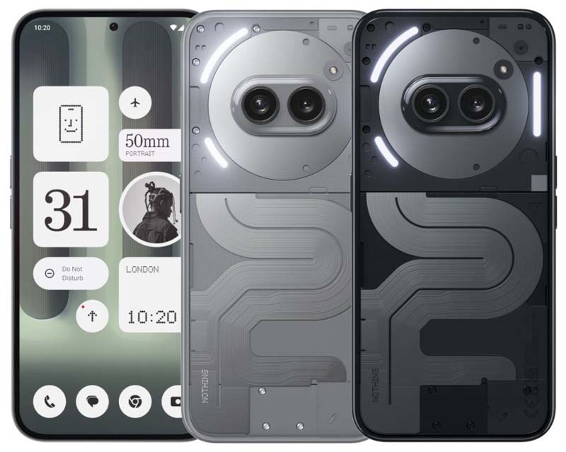 Diseño del teléfono Nothing Phone (2a) Plus