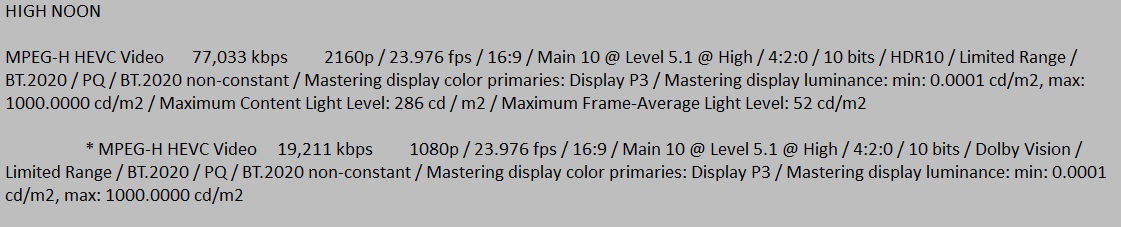 BF info, Dolby Vision FEL