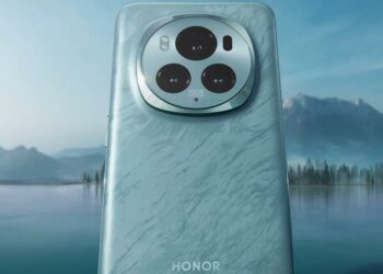 Honor Magic 6 Pro con fondo azul